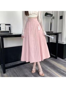 PARTIQ - Womens Pink Self Design 1 Midi Skirt