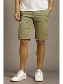 Louis Philippe - Men Olive Textured Shorts