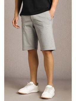 Louis Philippe - Men Grey Textured Shorts