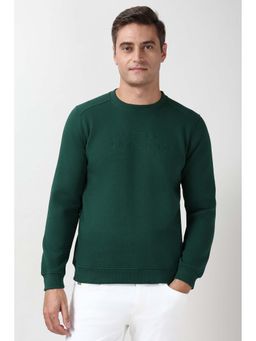 Peter England - Men Green Crew Neck Sweatshirt