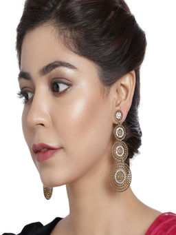 Accessher - Brass Antique Gold Tone Lightweight Dangle Earrings For Women And Girls