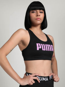 Puma - Women's Mid Impact Black Spots Bra