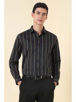 Allen Solly - Men Black Stripe Full Sleeves Formal Shirt