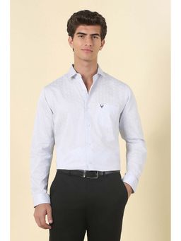 Allen Solly - Men White Printed Full Sleeves Formal Shirt