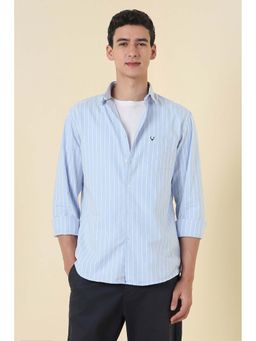 Allen Solly - Men Light Blue Slim Fit Stripe Full Sleeves Casual Shirt