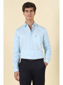 Allen Solly - Men Light Blue Printed Full Sleeves Formal Shirt