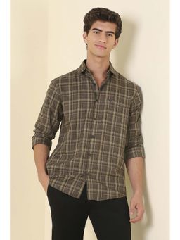 Allen Solly - Men Brown Slim Fit Check Full Sleeves Casual Shirt