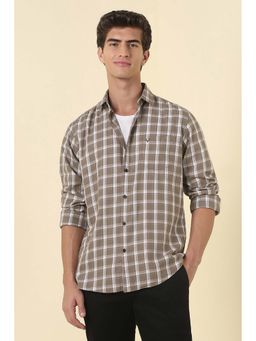 Allen Solly - Men Brown Slim Fit Check Full Sleeves Casual Shirt