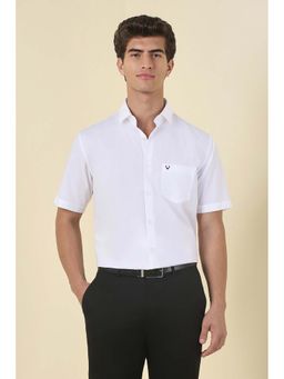 Allen Solly - Men White Solid Half Sleeves Formal Shirt