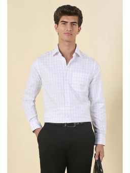 Allen Solly - Men White Check Full Sleeves Formal Shirt