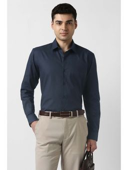 Peter England - Men Navy Regular Fit Full Sleeves Formal Shirt