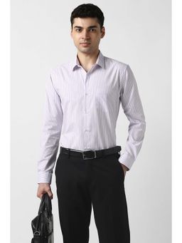 Peter England - Men Lavender Slim Fit Full Sleeves Formal Shirt