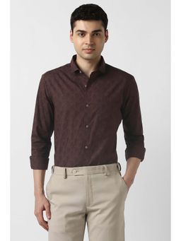 Peter England - Men Brown Slim Fit Full Sleeves Formal Shirt