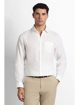 Van Heusen - Men White Textured Full Sleeves Formal Shirt