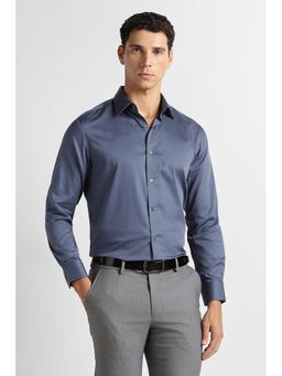 Van Heusen - Men Navy Printed Full Sleeves Formal Shirt