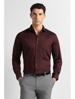 Van Heusen - Men Maroon Textured Full Sleeves Formal Shirt