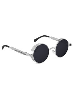 ROYAL SON - Black Polarized Steampunk Round Sunglasses
