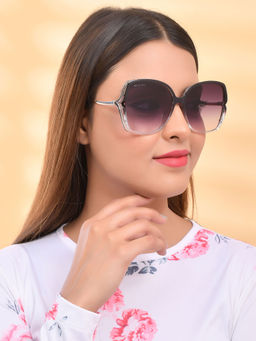 ROYAL SON - Over-sized UV Protection Women Sunglasses Black Lens - CHIWM00113-C2