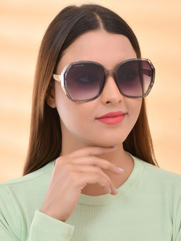 ROYAL SON - Over-sized UV Protection Women Sunglasses Black Lens - CHIWM00114-C2