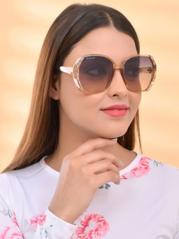 ROYAL SON - Over-sized UV Protection Women Sunglasses Black Lens - CHIWM00114-C3