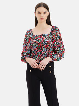 Kazo - Square Neck Printed Top