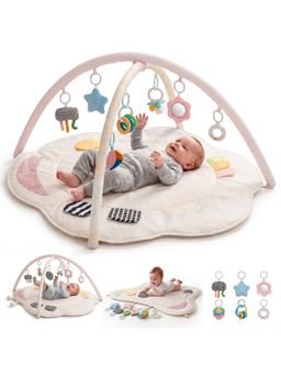 BAYBEE - 2 In 1 Premium Baby Play Gym & Activity Mat With Extra Soft Cushion (Beige)