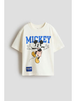 H&M - Boys White Oversized Printed T-Shirt