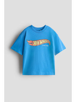 H&M - Boys Blue Oversized Printed T-Shirt