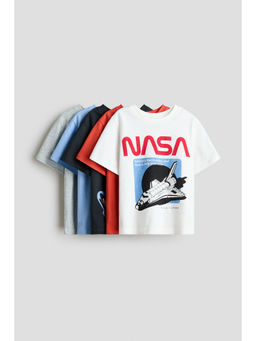 H&M - Boys Multi-Color 5-Pack Jersey T-Shirts
