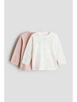 H&M - Kids Multi-Color 2-Pack Long-Sleeved Jersey T-Shirts