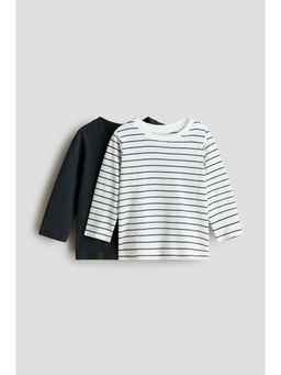 H&M - Kids Multi-Color 2-Pack Long-Sleeved Jersey T-Shirts