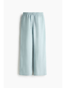 H&M - Women Blue Linen-Blend Pant