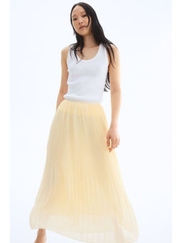 H&M - Women Yellow Pleated Chiffon Skirt
