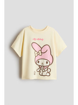 H&M - Girls Yellow Printed Cotton T-Shirt