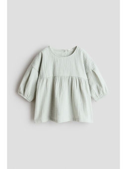 H&M - Girls Green Cotton Muslin Dress
