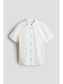 H&M - Boys White Linen-Blend Shirt