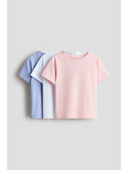 H&M - Girls Multi-Color 3-Pack Cotton T-Shirts