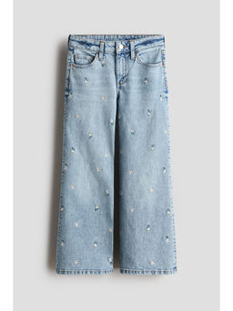 H&M - Girls Blue Baggy Fit Bootcut Leg Jeans