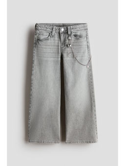 H&M - Girls Grey Baggy Fit Bootcut Leg Jeans