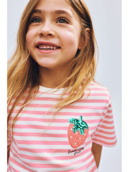 H&M - Girls Pink Motif-Detail T-Shirt