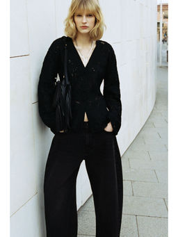 H&M - Women Black Barrel-Leg Jeans