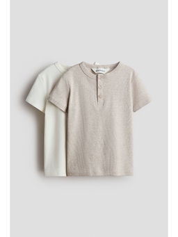 H&M - Boys Multi-Color 2-Pack Cotton Henley T-Shirts