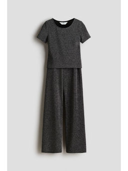 H&M - Girls Black 2-Piece Glittery Co-Ord Set