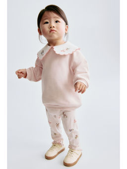 H&M - Girls Pink 2-Piece Top And Leggings Set