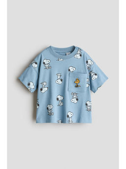 H&M - Boys Blue Motif-Detail T-Shirt