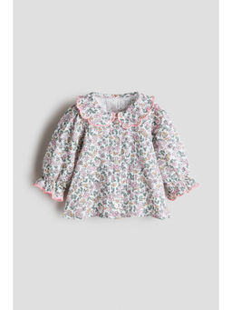 H&M - Girls White Cotton Muslin Top