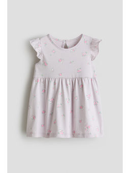 H&M - Girls Purple Printed Cotton Dress