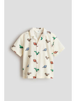 H&M - Boys Beige Printed Resort Shirt