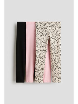 H&M - Girls Multi-Color 3-Pack Cotton Jersey Leggings
