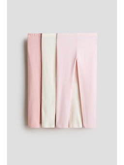 H&M - Girls Multi-Color 3-Pack Cotton Jersey Leggings